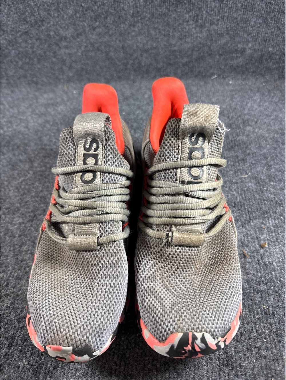 Adidas Womens Size 7 Gray Coral Mesh Running Shoes Sneakers